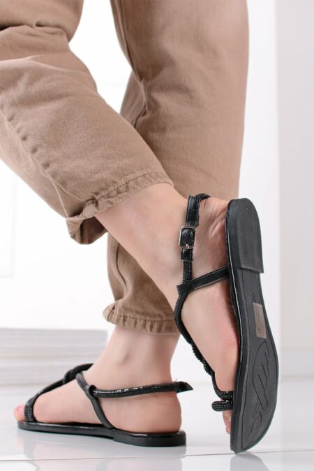 Čierne nízke sandále Naila