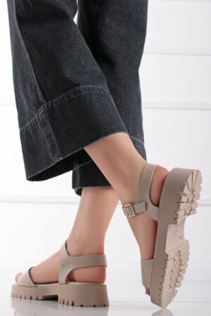 Béžové nízke sandále Sendy