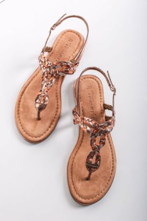 Bronzové kožené sandále 1-28155