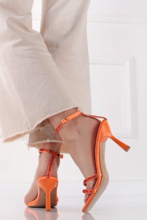 Oranžové sandále na tenkom podpätku Mathilde