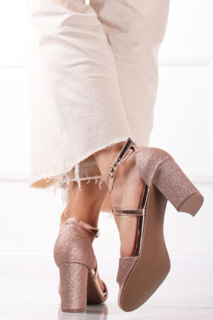 Ružovozlaté spoločenské sandále Gabrielle